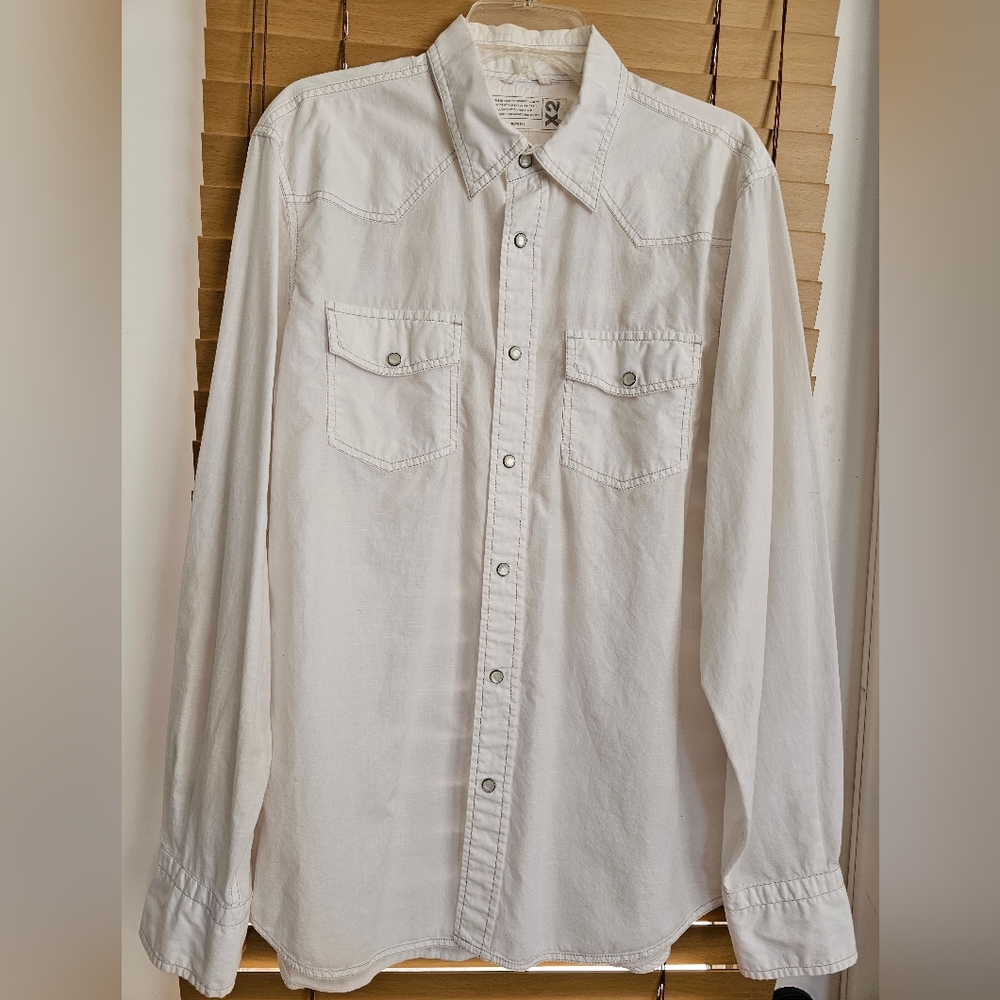 X2 Modern Fit Mens Longsleeve Snap Shut Down Shirt Size Large